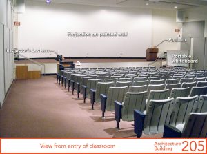 View from entry of classroom