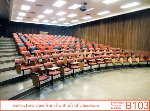 Instructor's view from front left of classroom