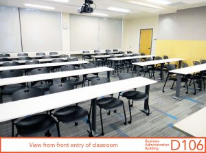 View from front entry of classroom