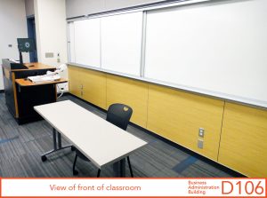 View of front of classroom