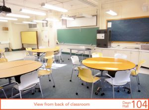 View from back of classroom from rear windows