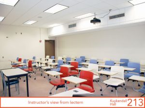 View of classroom from lectern