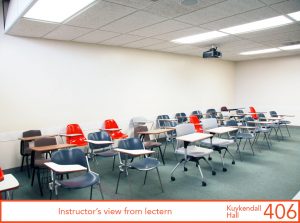 View of classroom from lectern
