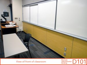 View of front of classroom