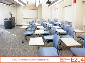 View from front entry of classroom