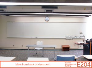 View from back of classroom