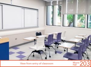 View from entry of classroom