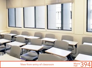 View from entry of classroom