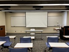 BUSAD E204 Back of Classroom with Projection Screen View