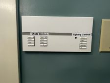 GAR 102 Window Shade & Lighting Controls (located on wall, right of lectern)