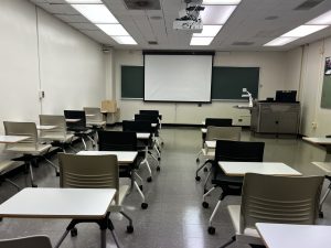 HOLM 242 Back of Classroom with Projection Screen View