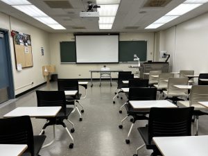 HOLM 248 Back of Classroom with Projection Screen View