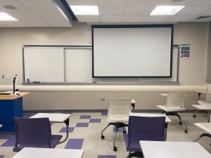 MOORE 204 Back of Classroom with Projection Screen View