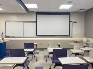 MOORE 206 Back of Classroom with Projection Screen View