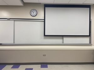 MOORE 226 Back of Classroom with Projection Screen View