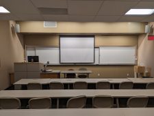 BUSAD G103 Back of Classroom with Projection Screen View